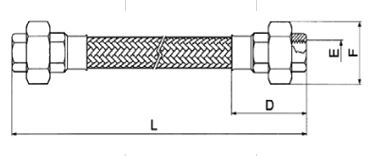 Flexibler Anschlußschlauch AG fest / IG Verschraubung 1 1/2", 500mm